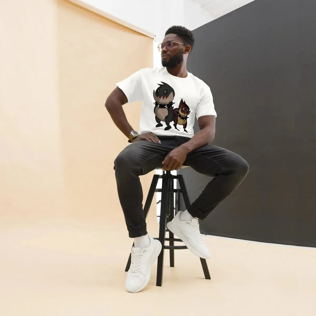 Premium Heavy WispyFriends T-Shirt WhiteOnly - BlackWisp.Studio