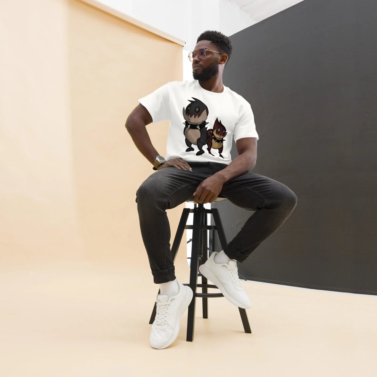 Premium Heavy WispyFriends T-Shirt WhiteOnly - BlackWisp.StudioT - SHIRTMijn winkelBlackWisp.Studio