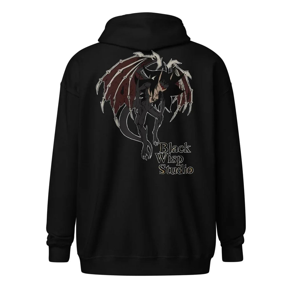 Premium Represent/Demon Zip-Hoodie Black - BlackWisp.Studio